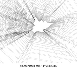 architecture building 3d, geometric background