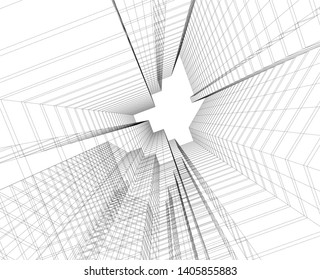 architecture building 3d, geometric background