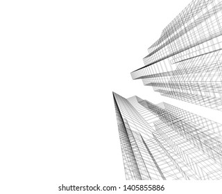 architecture building 3d, geometric background