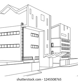 architecture building 3d illustration