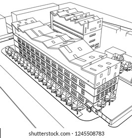 architecture building 3d illustration