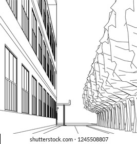 architecture building 3d illustration