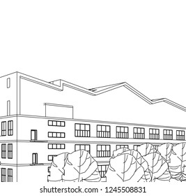 architecture building 3d illustration