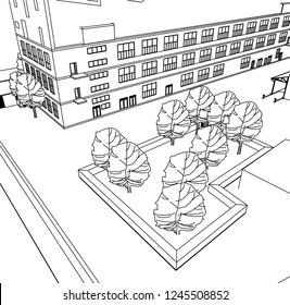 architecture building 3d illustration