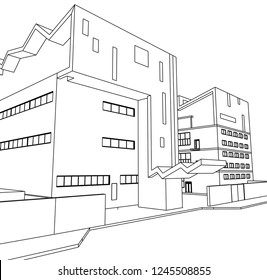 architecture building 3d illustration