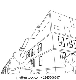 architecture building 3d illustration