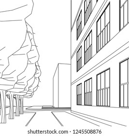 architecture building 3d illustration