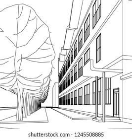 architecture building 3d illustration