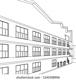 architecture building 3d illustration