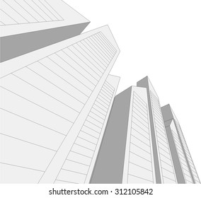 Architecture building. 3d mesh background