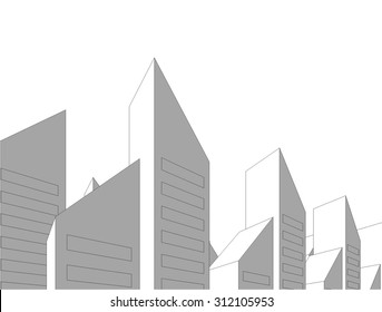 Architecture building. 3d mesh background
