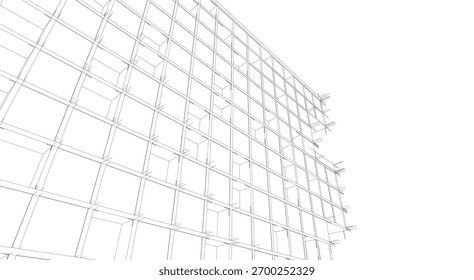 Architecture building 3d vectoe drawing