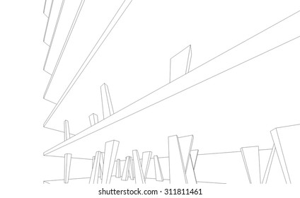 architecture building 3d vector