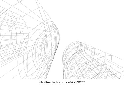 architecture building 3d vector