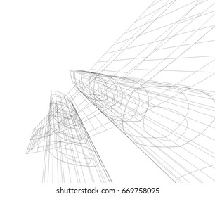 architecture building 3d vector