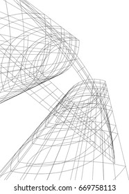 architecture building 3d vector