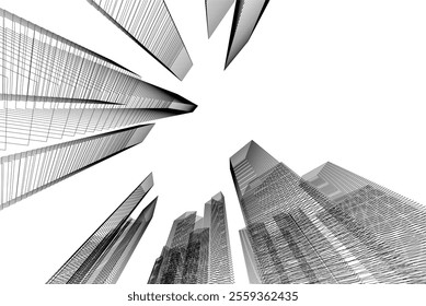 architecture building 3d vector design