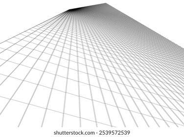 architecture building 3d vector drawing