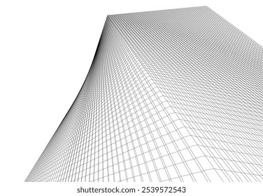 architecture building 3d vector drawing