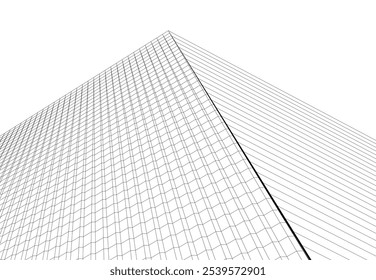 architecture building 3d vector drawing