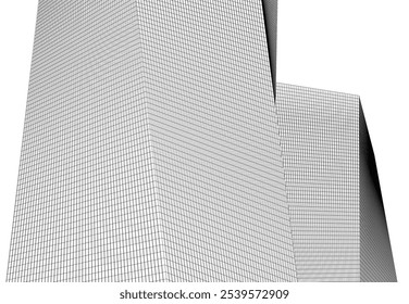 architecture building 3d vector drawing