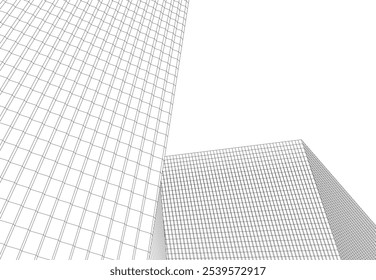 Edificio de arquitectura Dibujo de Vector 3D