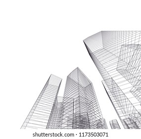 architecture building 3d vector illustration