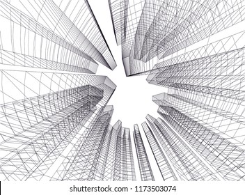 architecture building 3d vector illustration