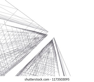 architecture building 3d vector illustration