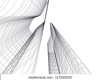 architecture building 3d vector illustration