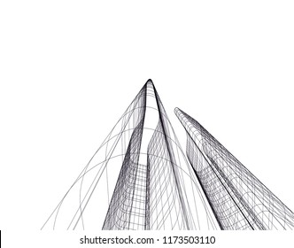 architecture building 3d vector illustration