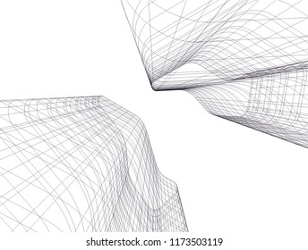 architecture building 3d vector illustration