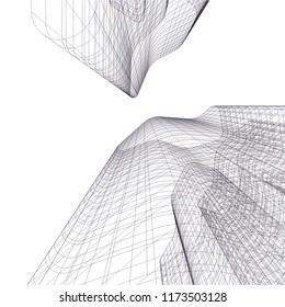 architecture building 3d vector illustration