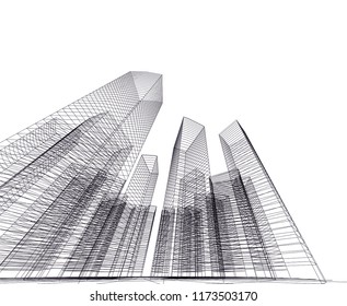 architecture building 3d vector illustration