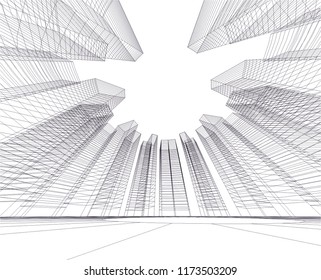 architecture building 3d vector illustration