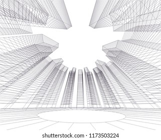 architecture building 3d vector illustration