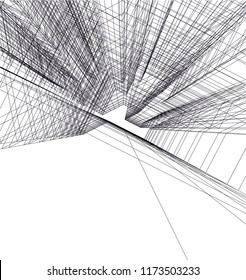 architecture building 3d vector illustration