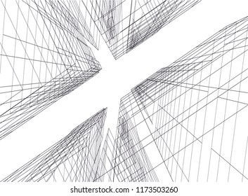 architecture building 3d vector illustration