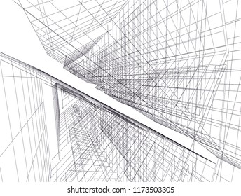 architecture building 3d vector illustration