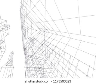 architecture building 3d vector illustration