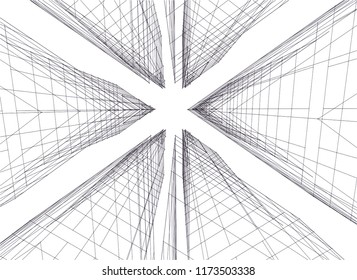 architecture building 3d vector illustration