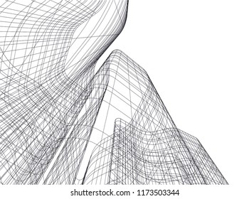 architecture building 3d vector illustration