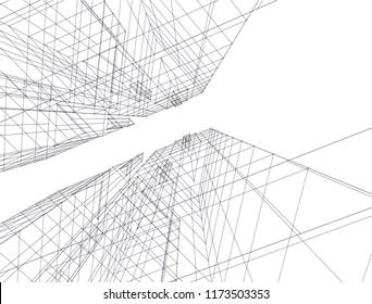 architecture building 3d vector illustration