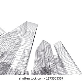 architecture building 3d vector illustration