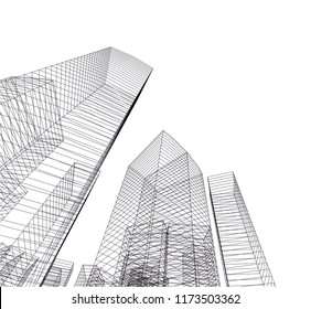 architecture building 3d vector illustration