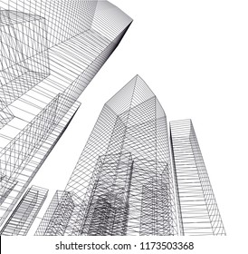 architecture building 3d vector illustration