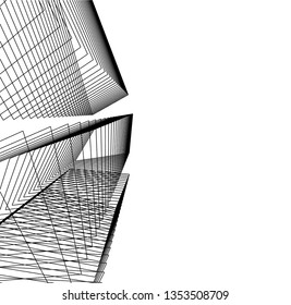 architecture building 3d vector illustration