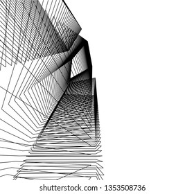 architecture building 3d vector illustration