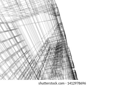 architecture building 3d, vector illustration