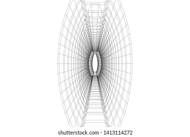 architecture building 3d, vector illustration